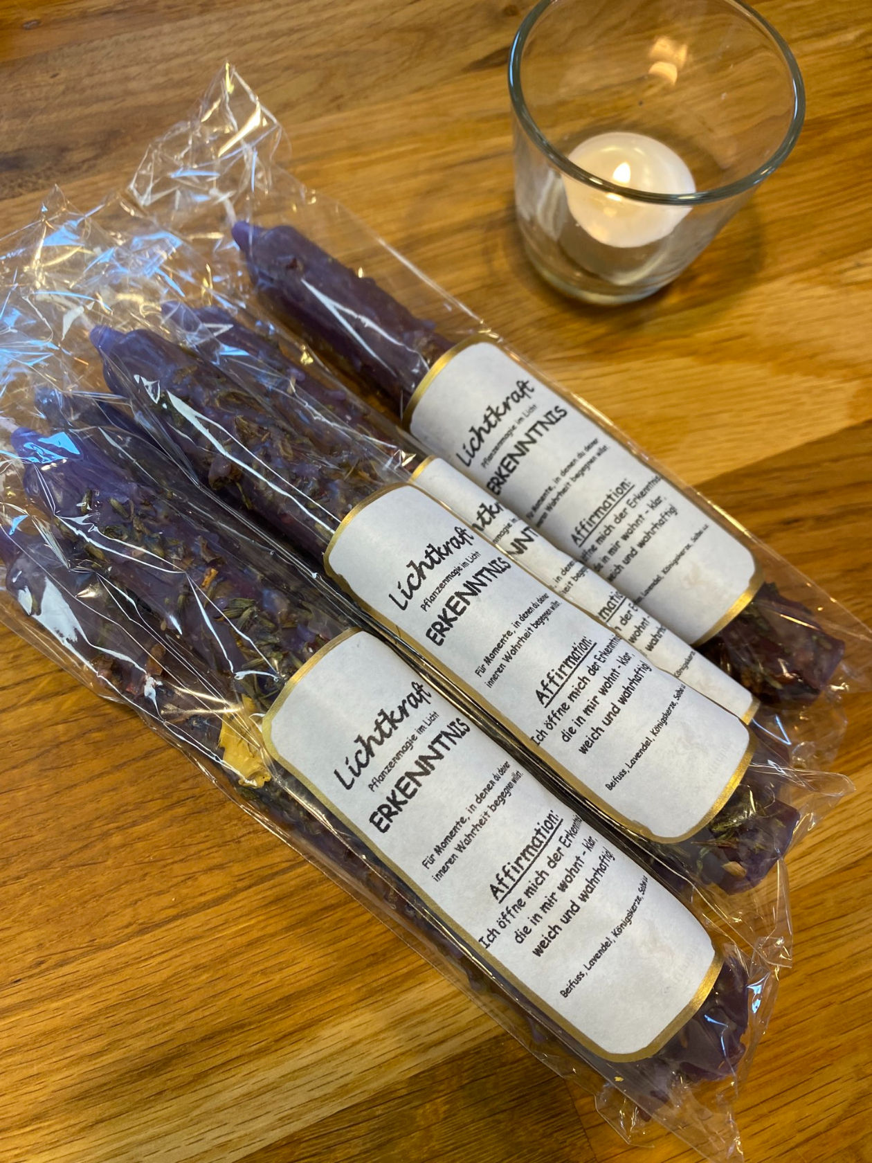 Kräuterkerze violett