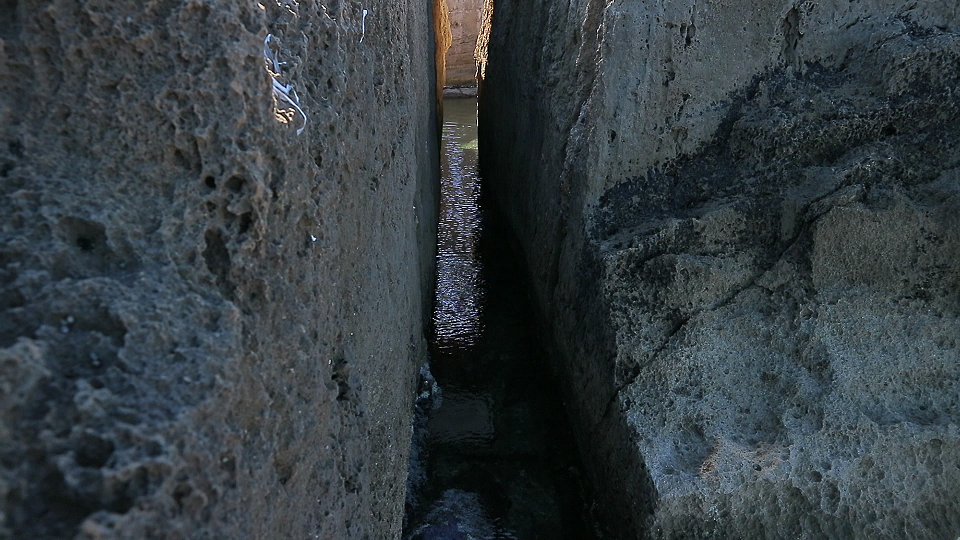 Channel dug by Romans for flushing out fish salting pools