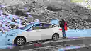 Parked in the snow near Gömbe