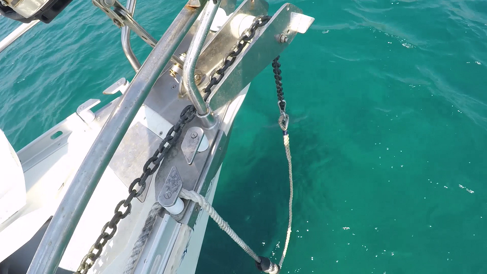The snubber attached to our anchor chain
