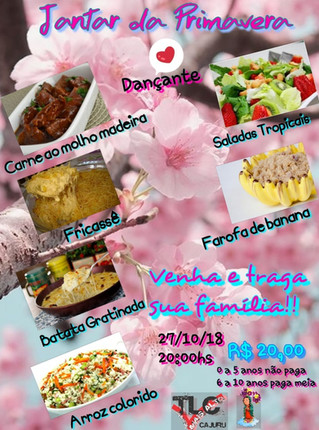 Jantar da Primavera dia 27/10/2018 - TLC