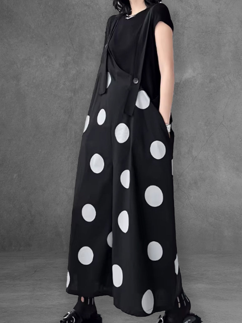 Thumbnail: Asymmetric Polkadot Jumpsuit