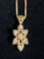 7 Stone Flower Pendent with Gold Necklace