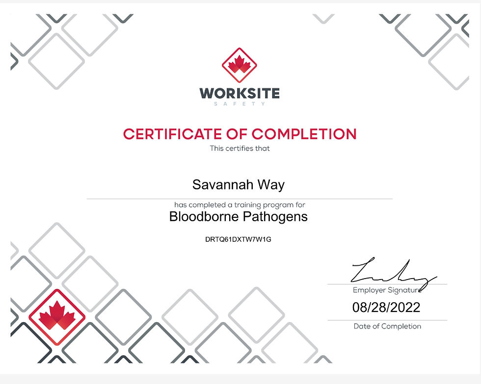 Bloodborne Pathogens Certificate