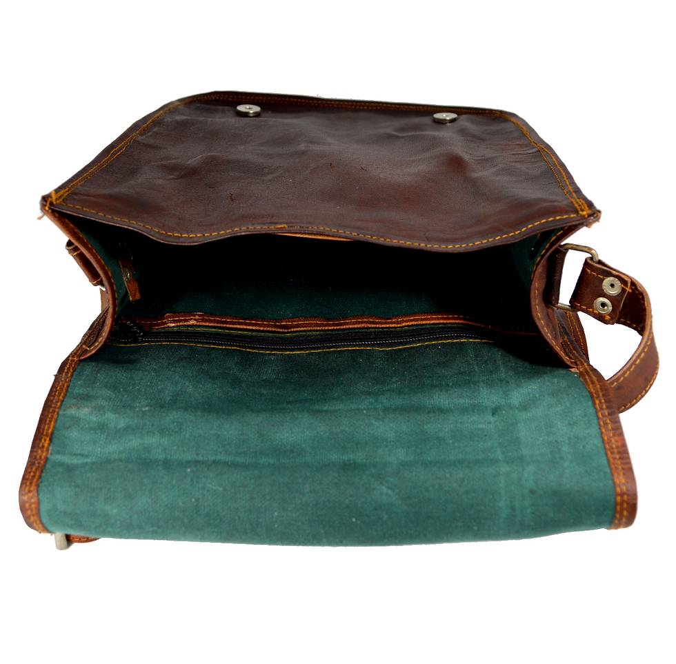 Thumbnail: 13" Long Leather Messenger Bag 13LM