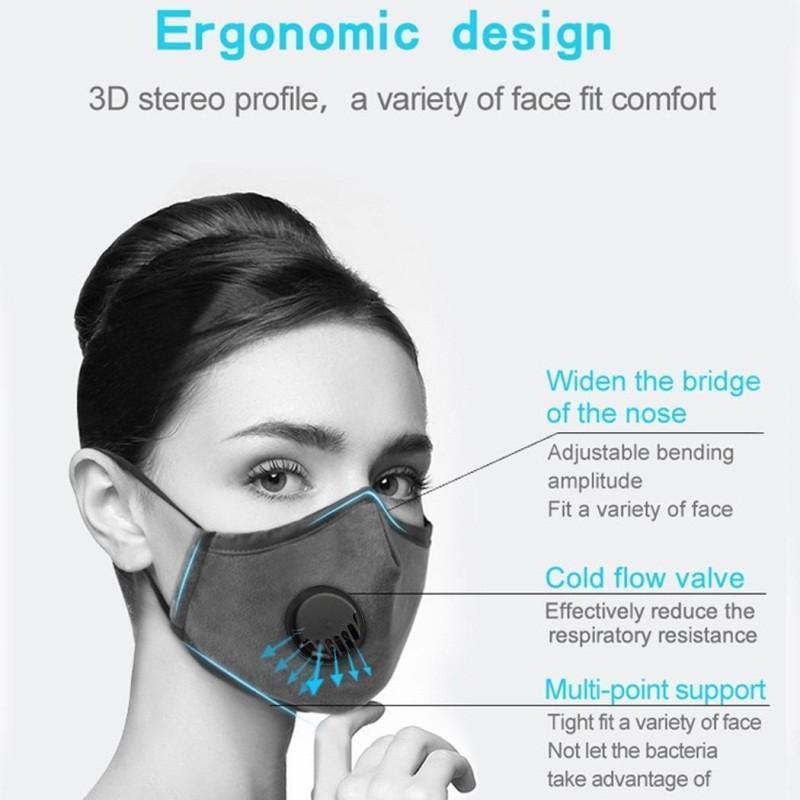 Thumbnail: Facemask, adult - filter, air valve, adjustable band, adjustable nose bridge