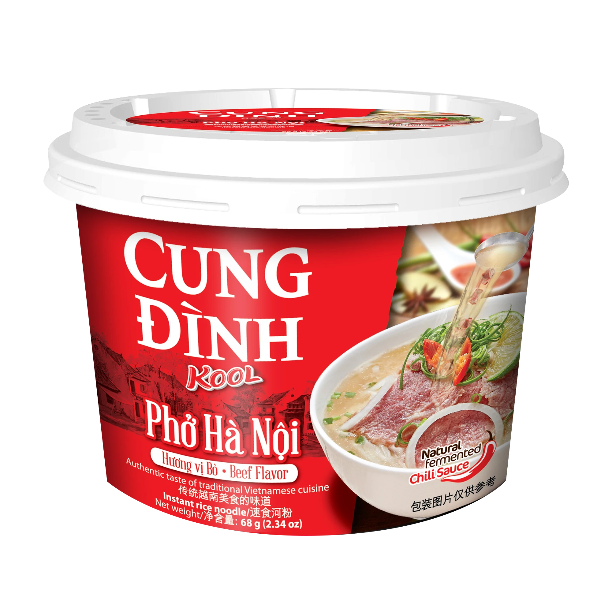 Instant Rice Noodle Pho Bo Ha Noi Cung Dinh Kool 68g