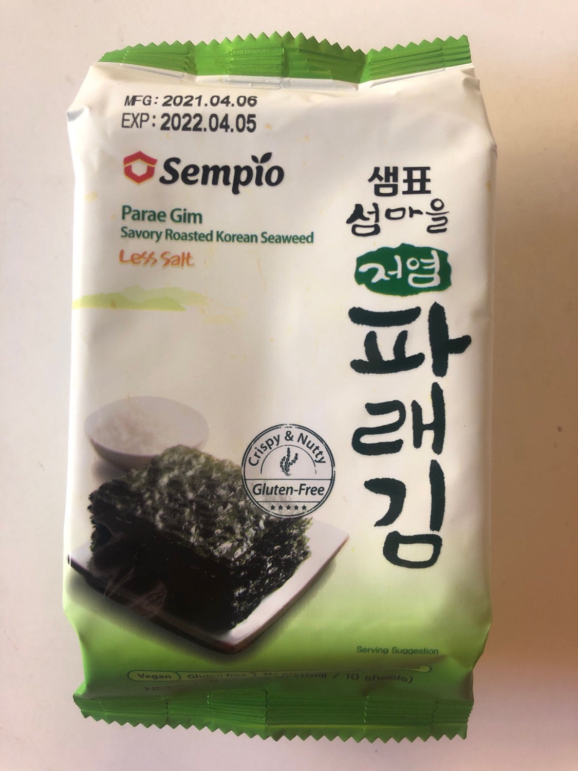 Savory Roasted Korean Seaweed Sempio 6 bags 5g