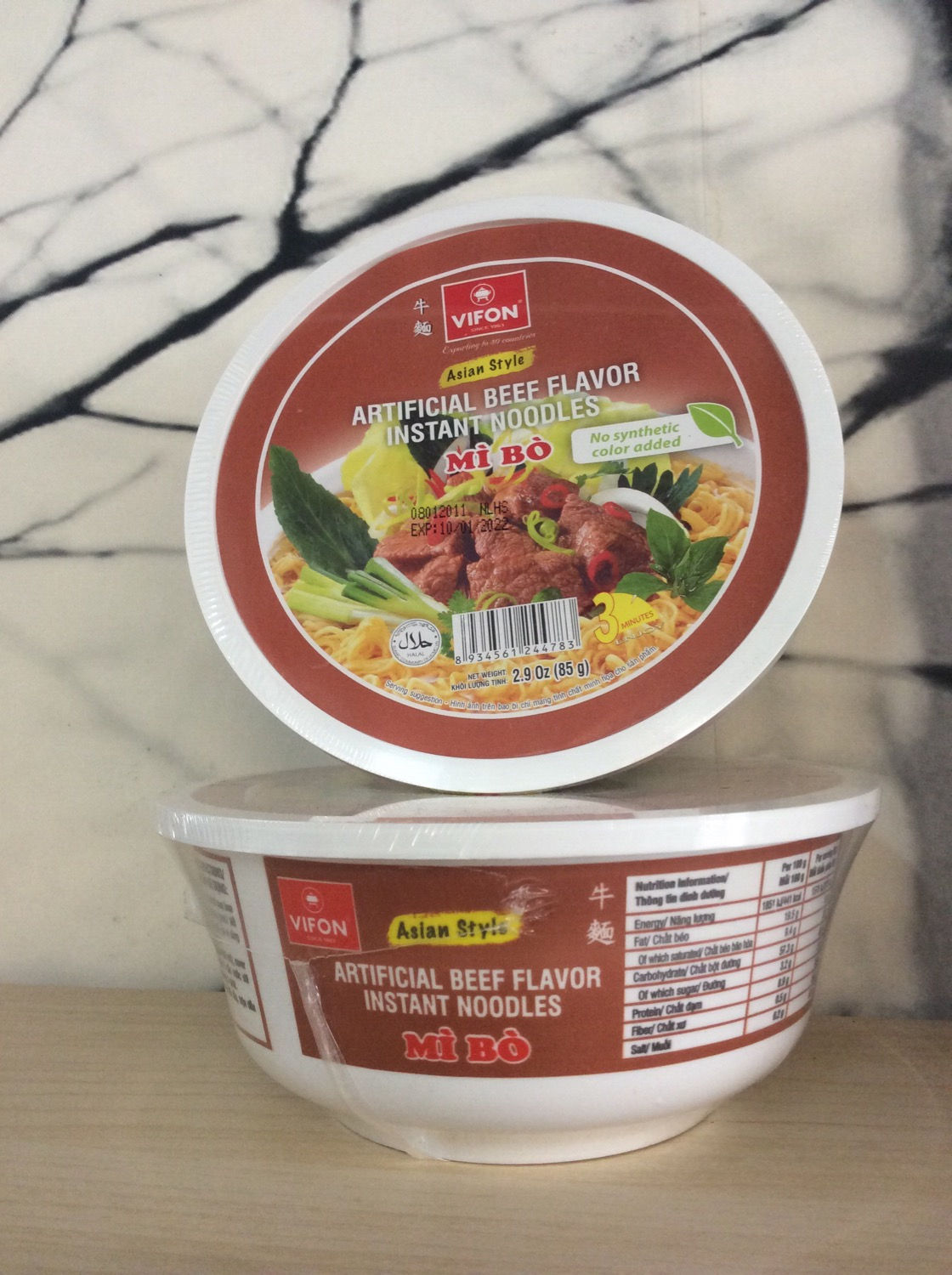 Vifon Instant Bowl Noodles - Artificial Beef Flavour 85 gram