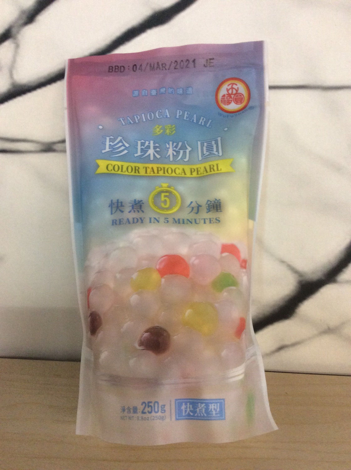 Tapioca Pearl Color Wu Fu Yuan 250g