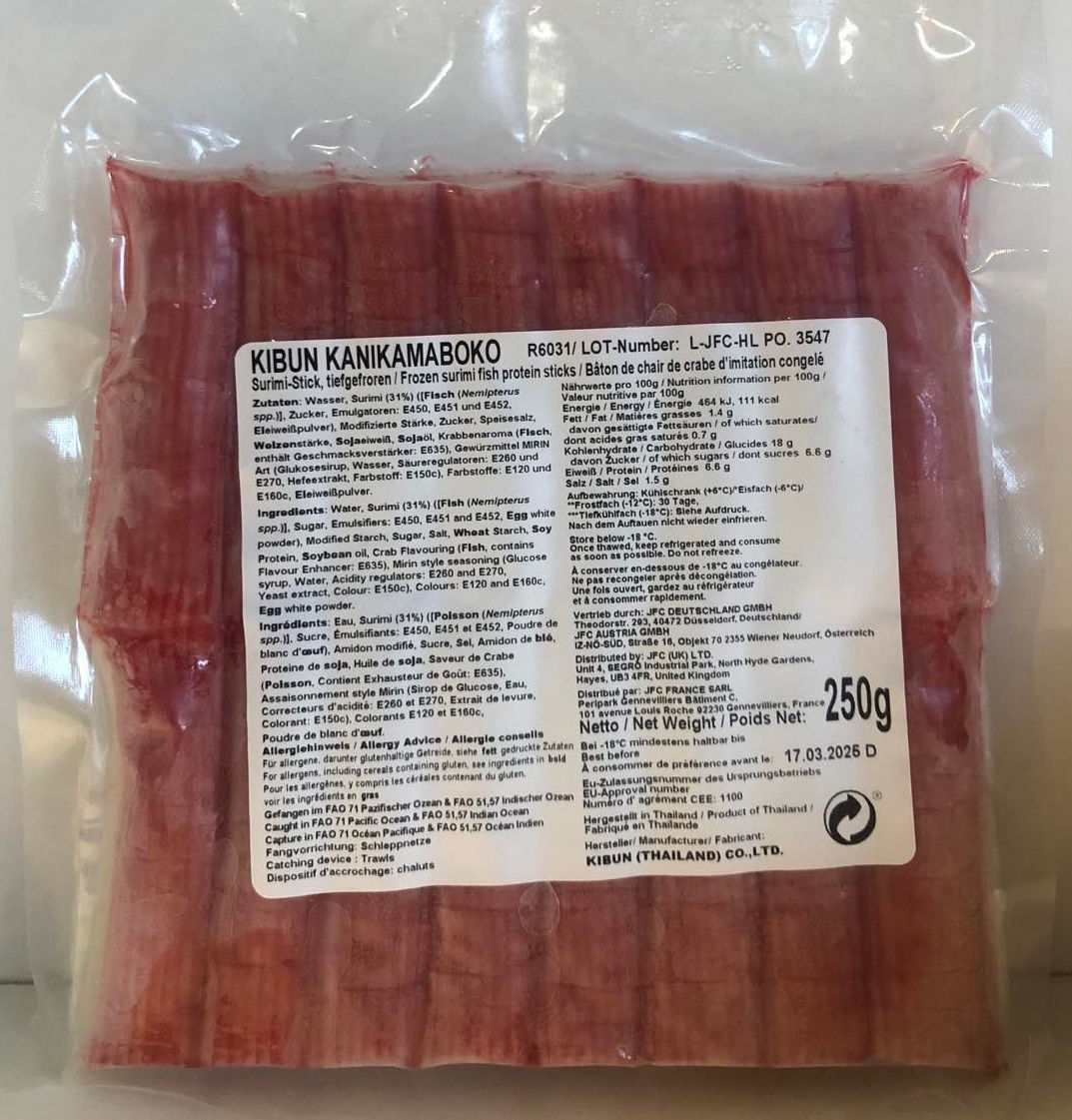 Frozen Surimi Sticks Kanikamaboko Kibun 250g