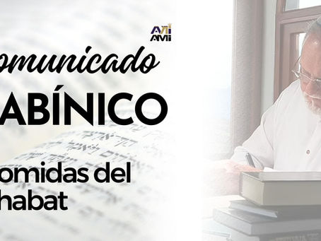 Circular Rabínica: Comidas del Shabat