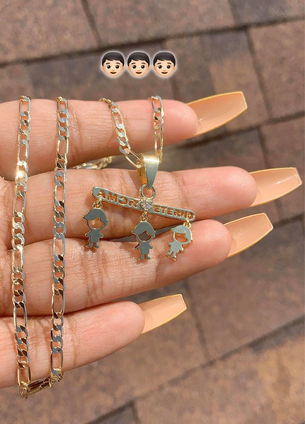 Thumbnail: "Amor Eterno" Mother's Necklace with 3Boy's Charm