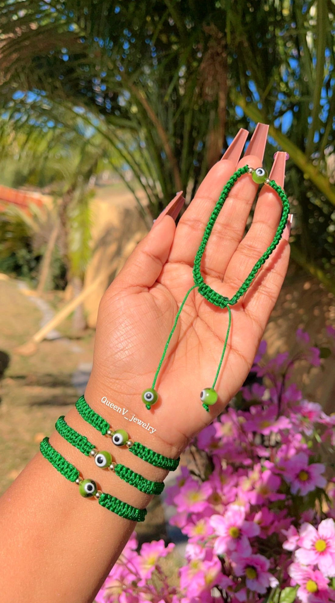 Green Evil eye Thread Bracelet🧿