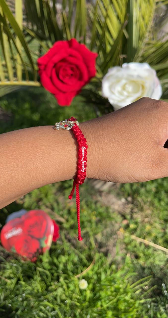 Thumbnail: Red Rose Elephant Adjustable Bracelet