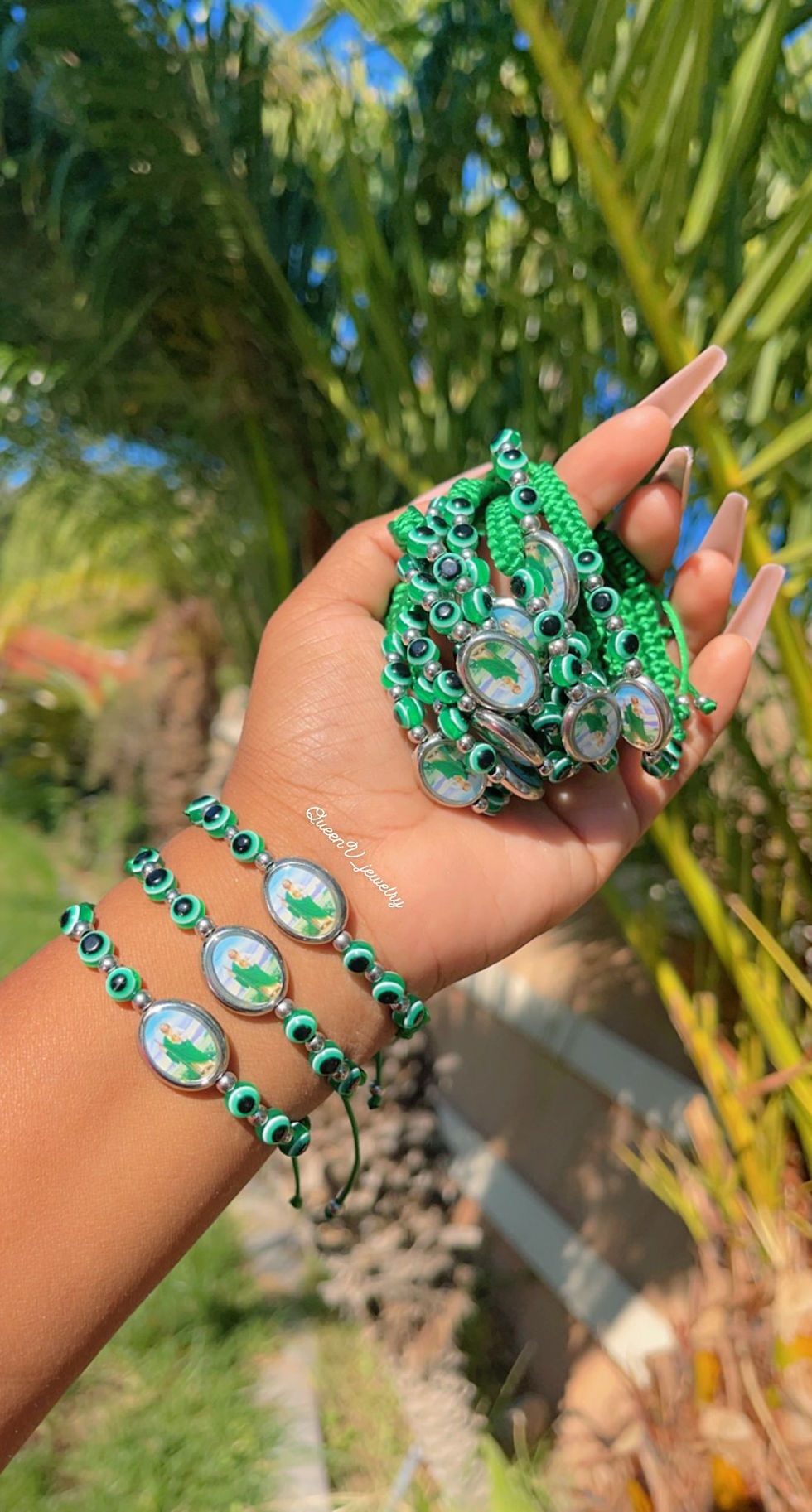 Thumbnail: San Judas Green Evil eye Protection Bracelet