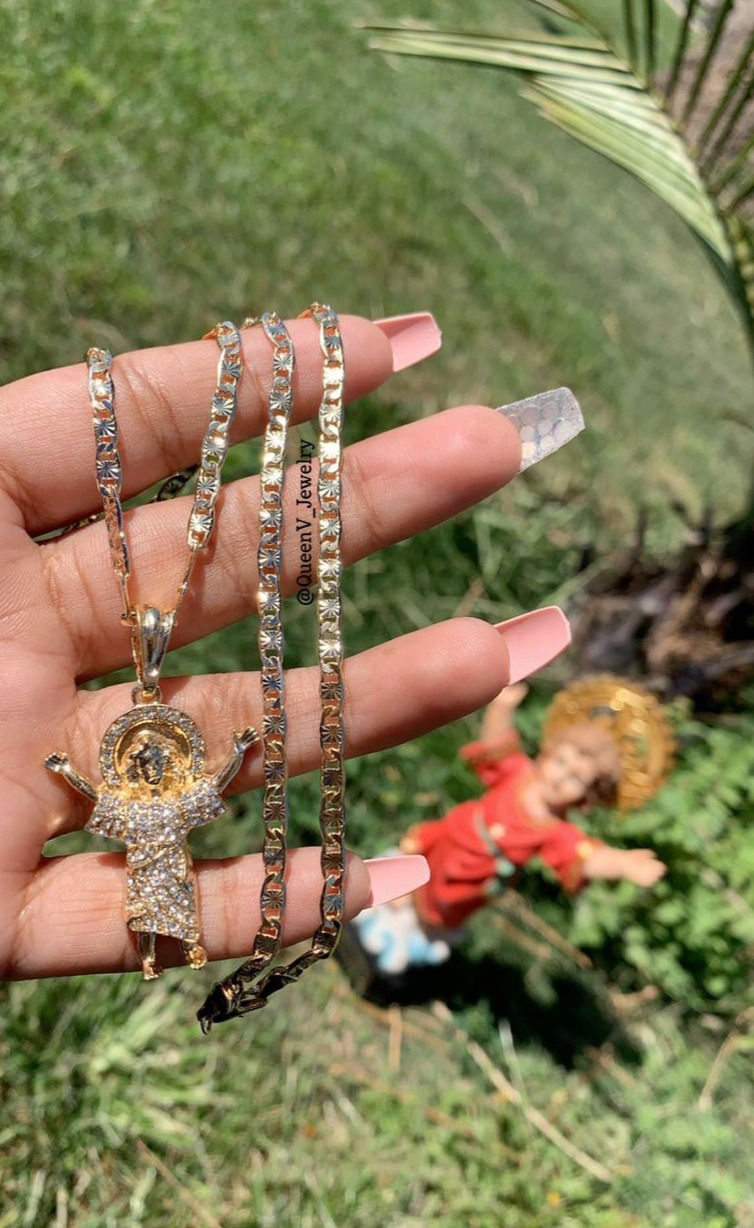 Thumbnail: White Crystal Niño Divino Necklace