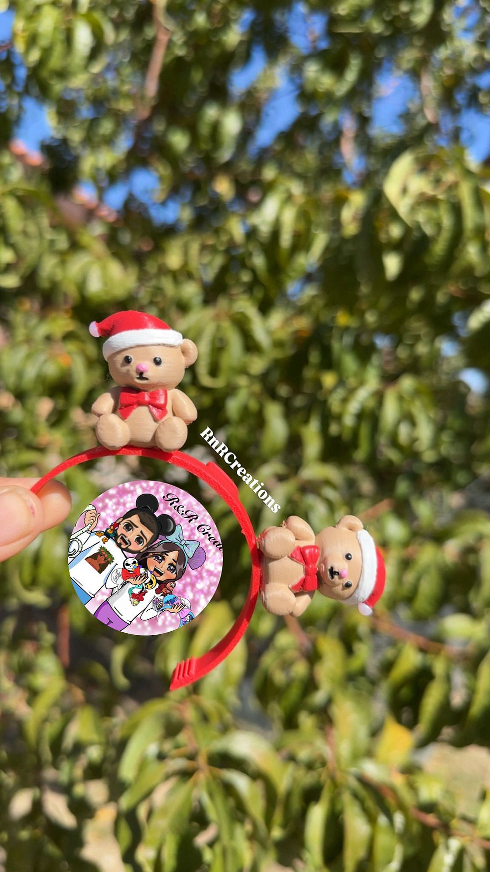 Thumbnail: Christmas Teddy Bear Figurine Keychain Doll Handmade set