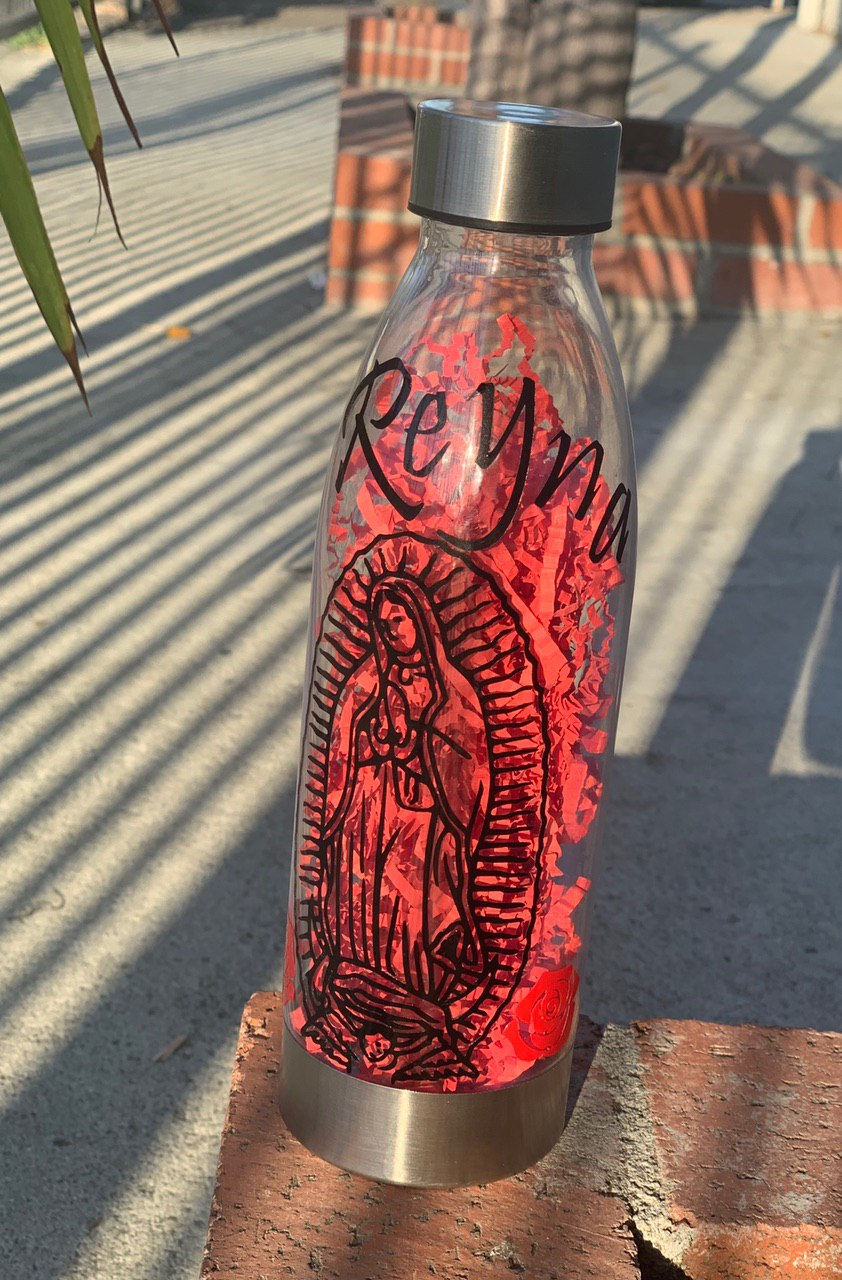 Thumbnail: Virgen De Guadalupe Clear personalized water bottle