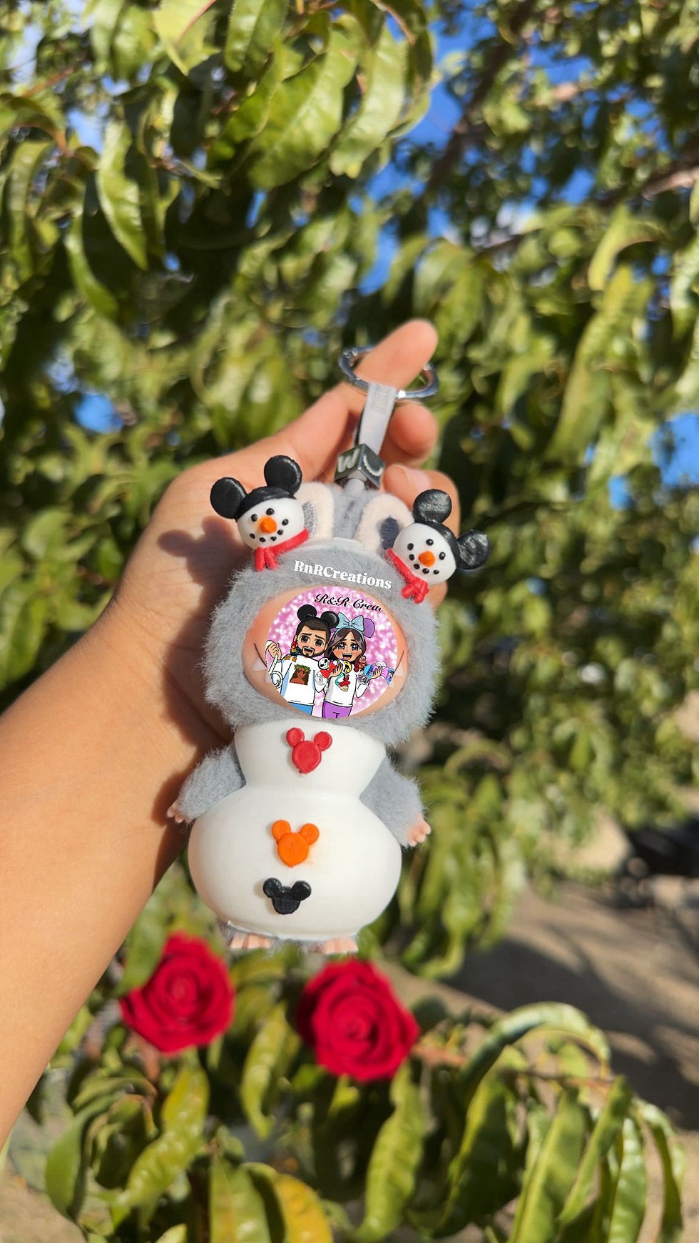 Thumbnail: Christmas Snowman Pin For Love MINI size Figurine Keychain Doll Handmade set