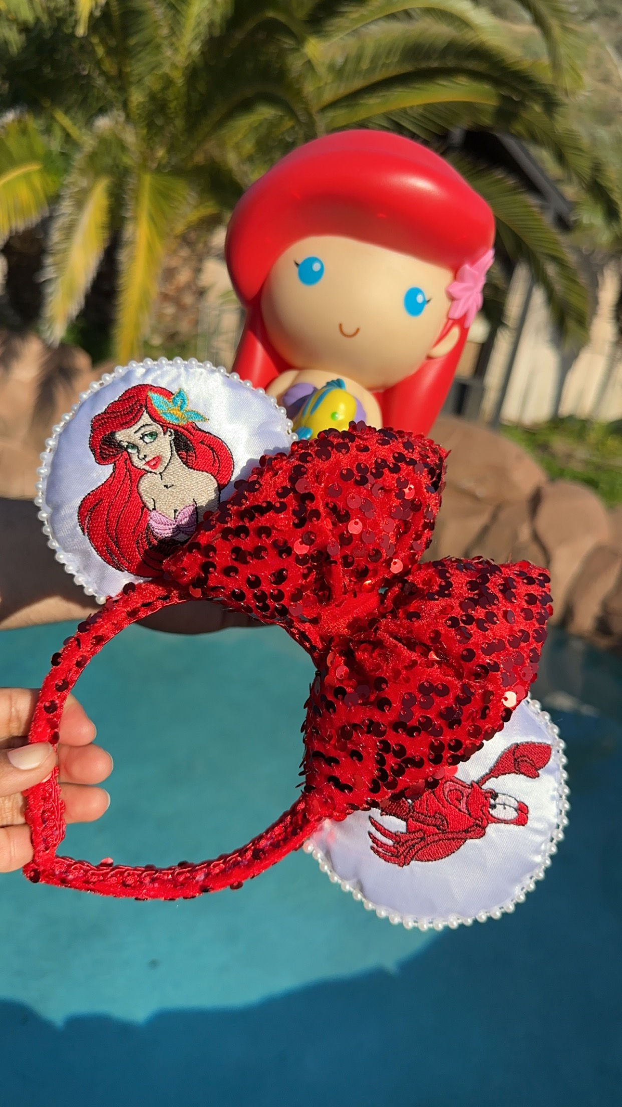 Ariel Mermaid Embroidery Design Mouse Ears
