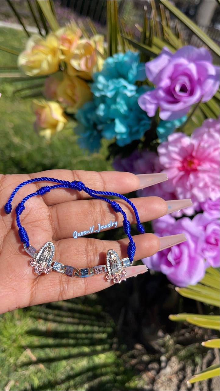 Thumbnail: Blue 3Tone Guadalupe Flower Bracelet