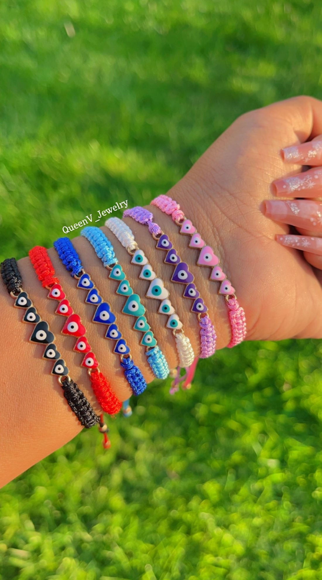 Evil eye Heart Thread Bracelet