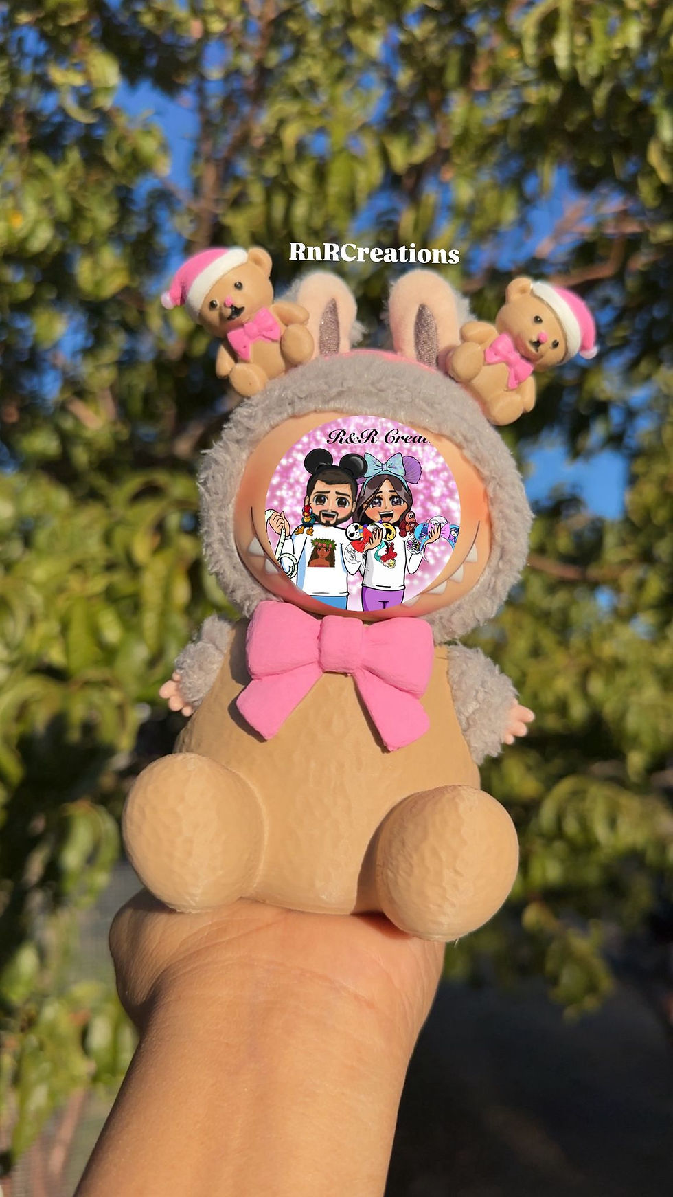 Thumbnail: Christmas Teddy Bear Figurine Keychain Doll Handmade set