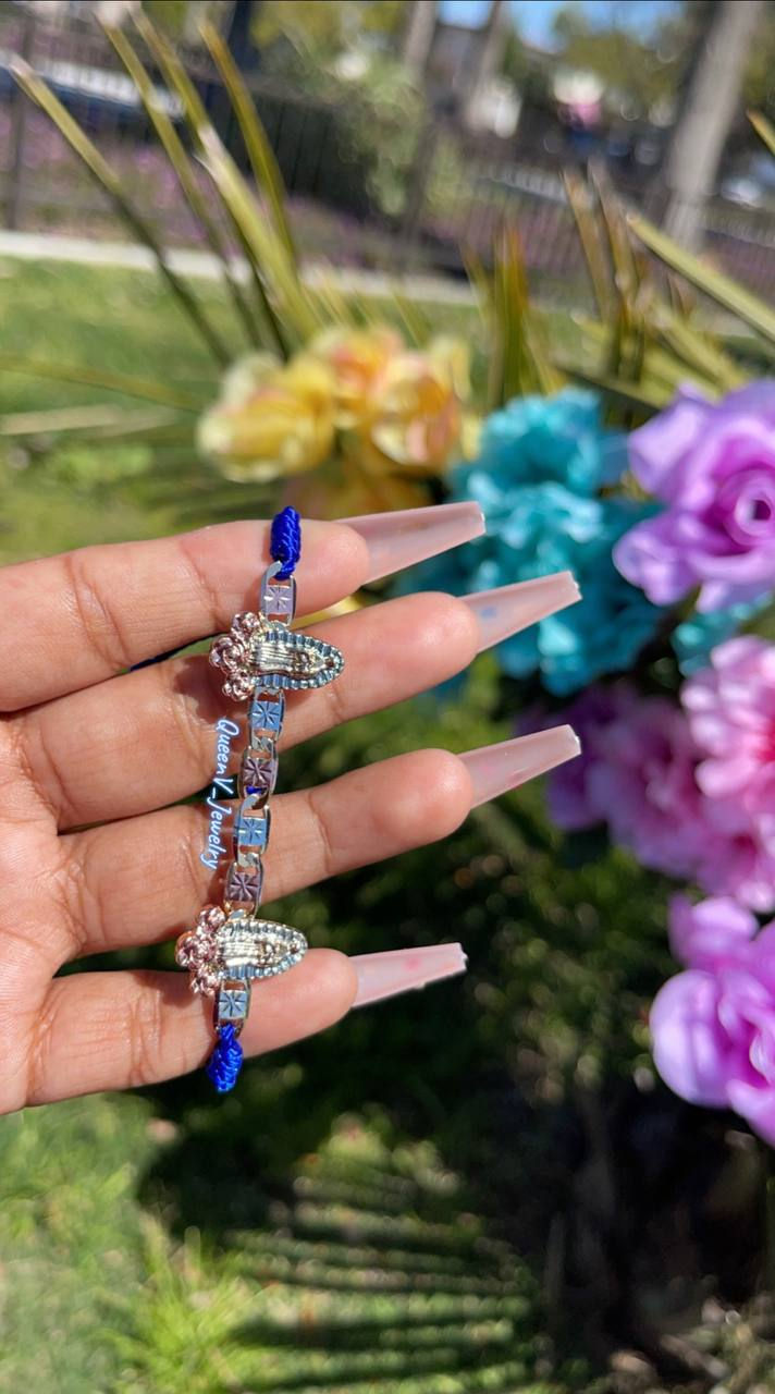 Thumbnail: Blue 3Tone Guadalupe Flower Bracelet