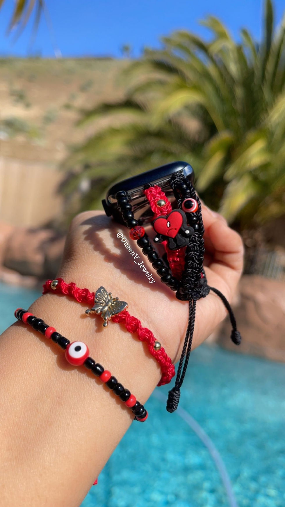 Thumbnail: Bad Bunny Red & Black Evil Eye Apple Watch Band