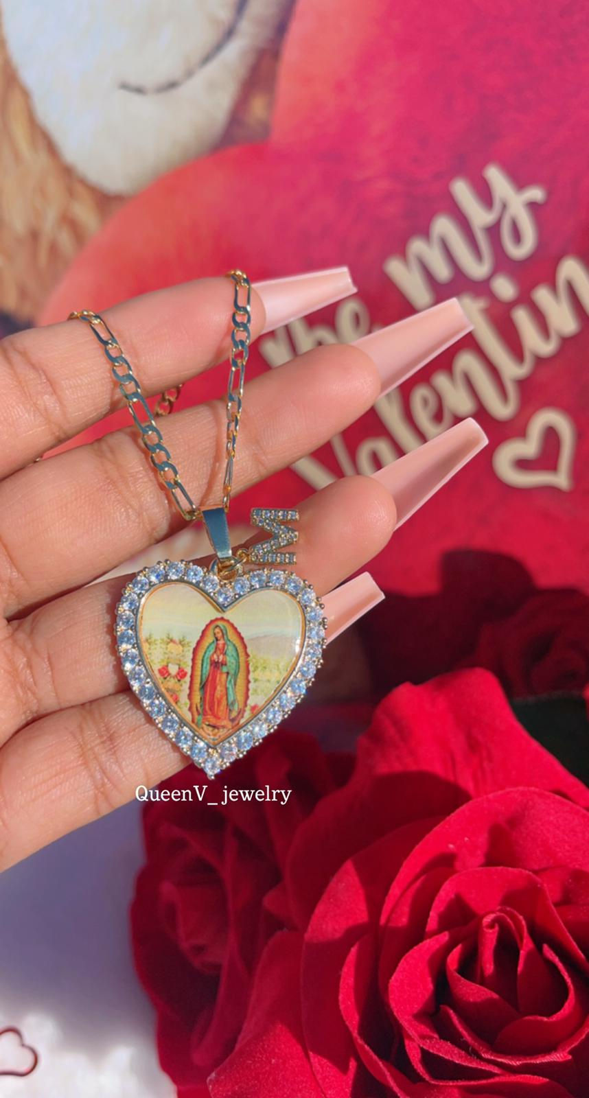 Thumbnail: Guadalupe Diamond heart necklace