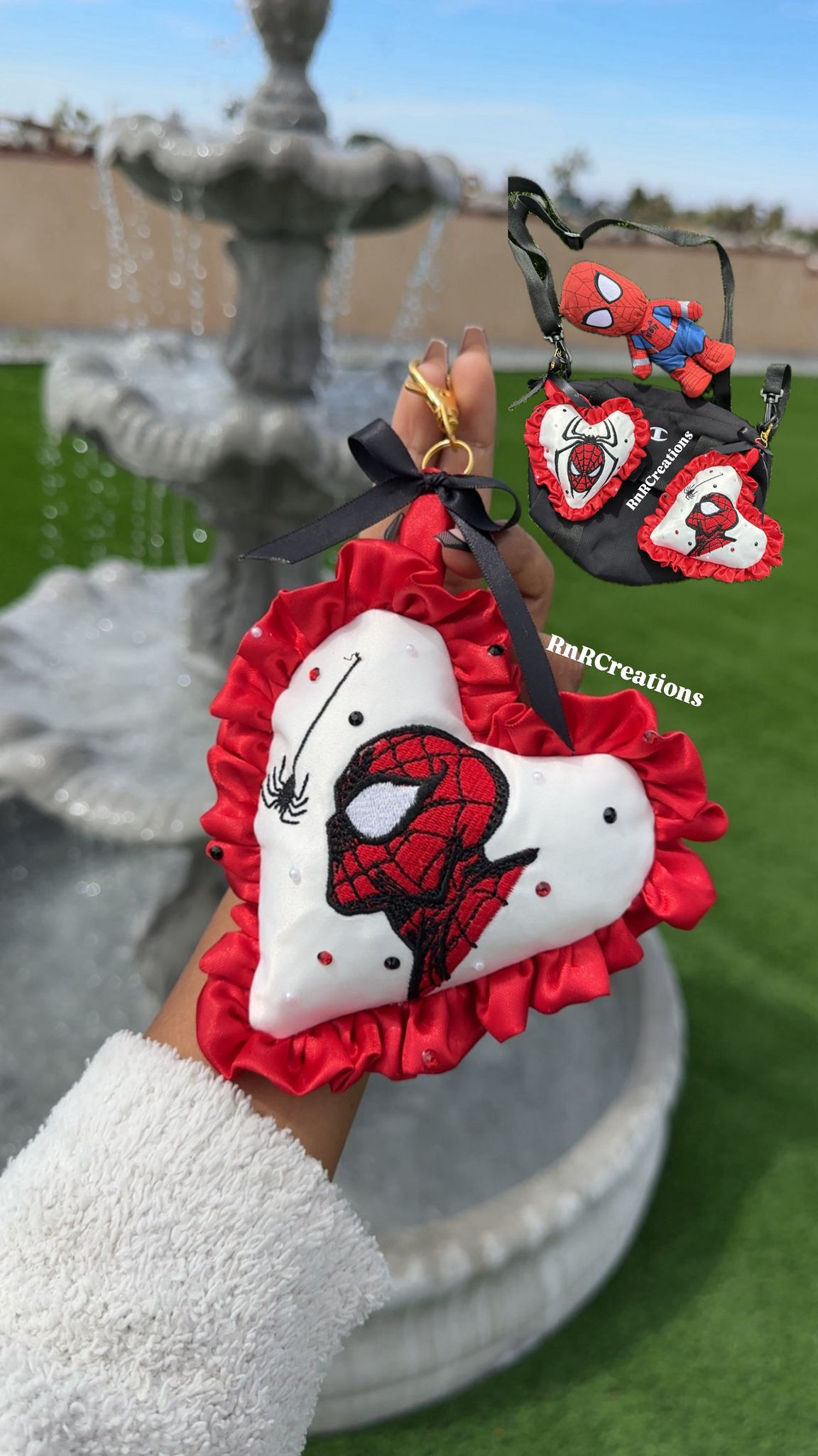 Spider man - Character Embroidered Rhinestone Keychain
