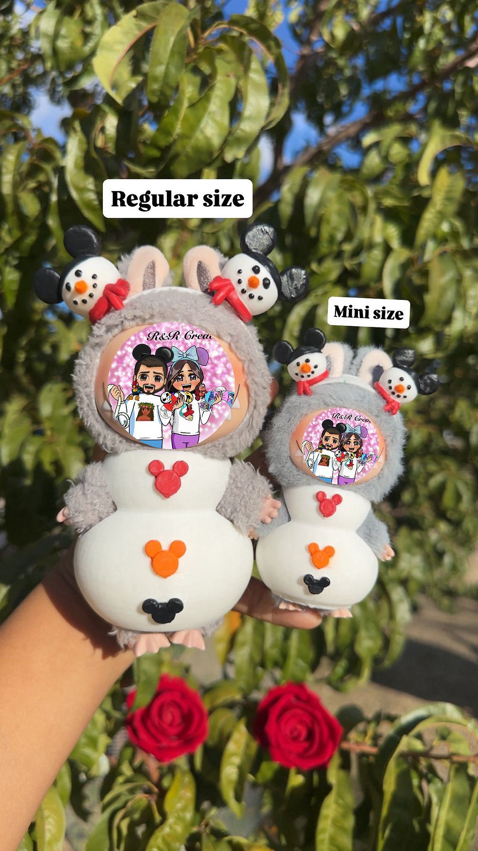 Thumbnail: Christmas Snowman Pin For Love MINI size Figurine Keychain Doll Handmade set