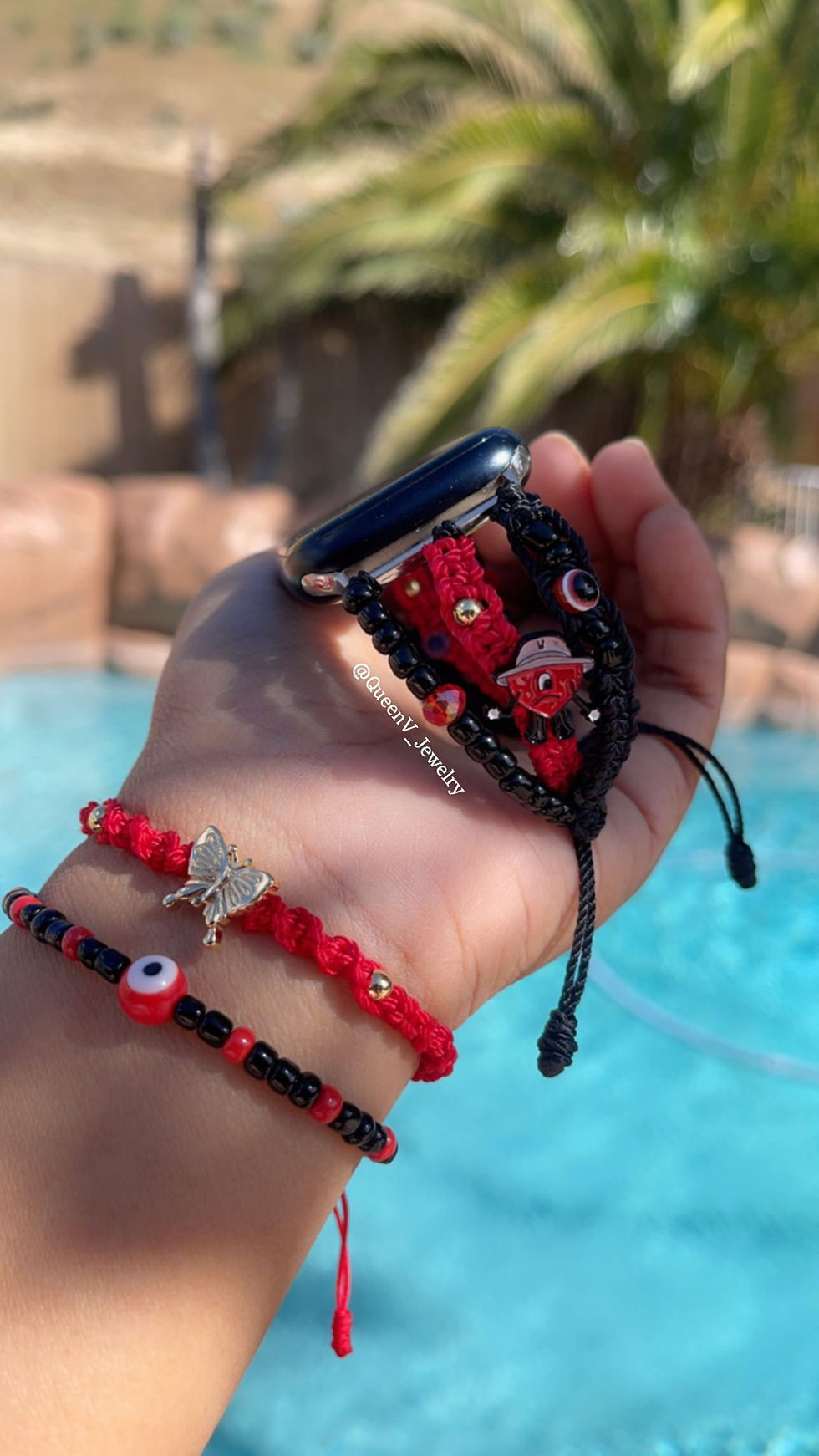 Thumbnail: Bad Bunny Red & Black Evil Eye Apple Watch Band