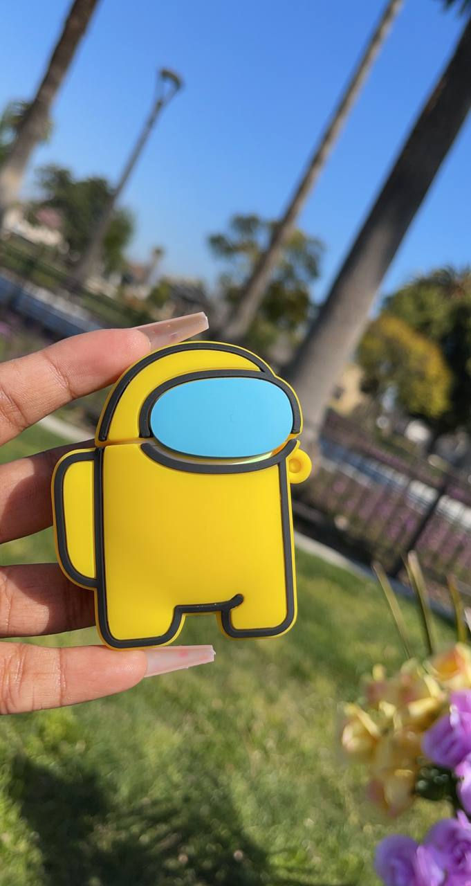 Thumbnail: Yellow Among Us silicone AirPod Case