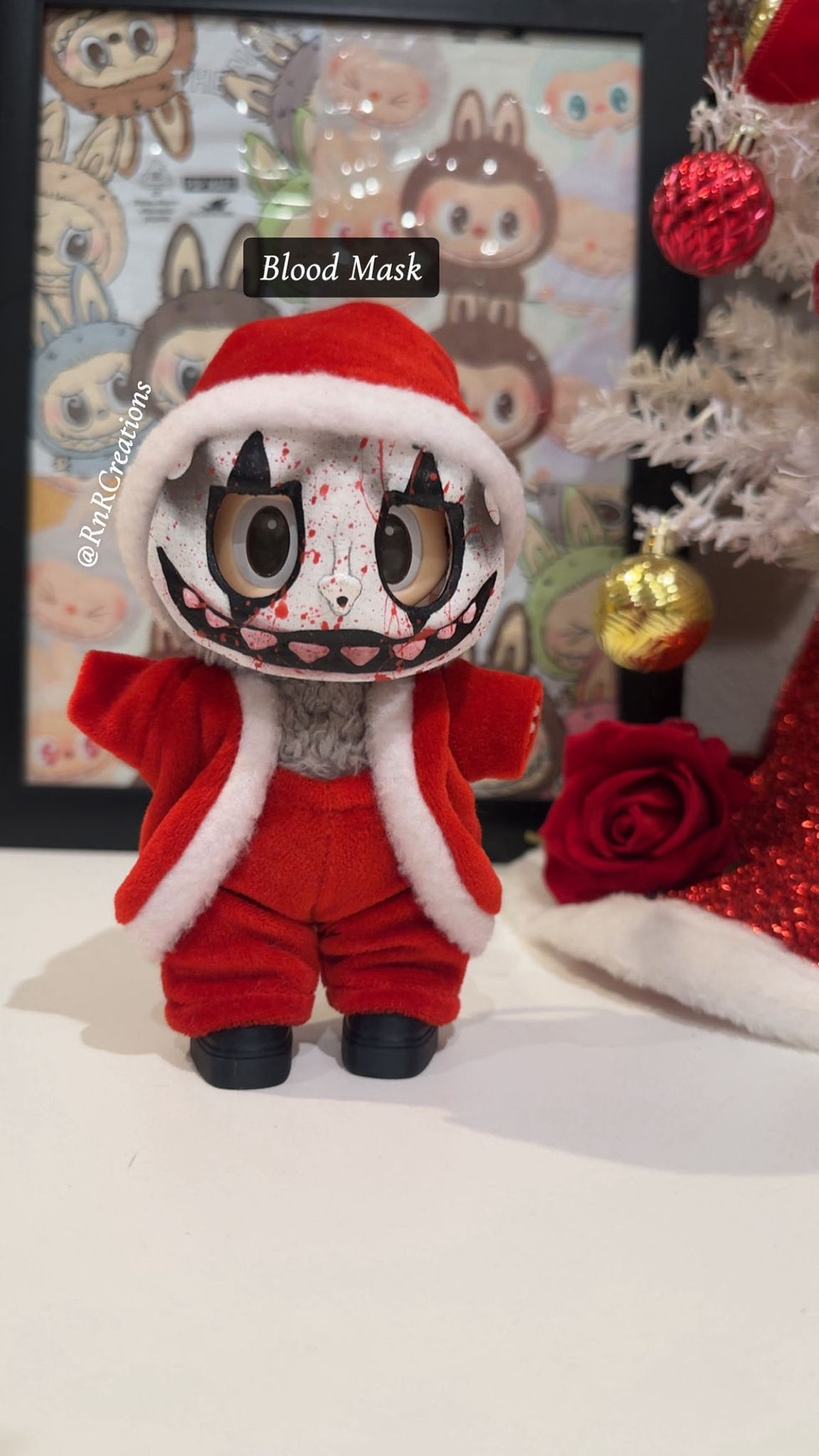 Thumbnail: Christmas Blood ART labubu size Handmade horror Mask And Out