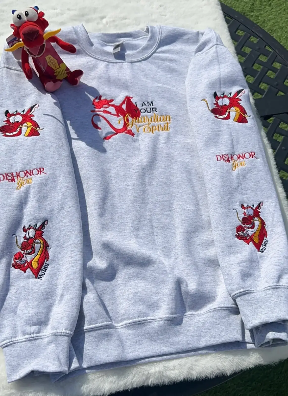 Mushu From Mulan Inspired Embroidery Character Crewneck