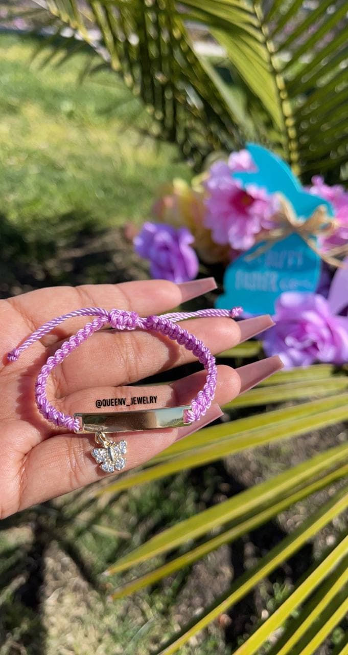 Thumbnail: lavender Children/Toddler Adjustable Butterfly Bracelet🦋