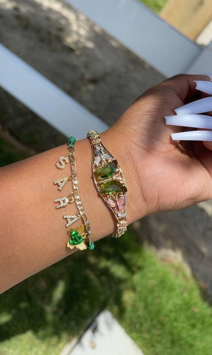Thumbnail: Green Personalized NAME Bracelet💚