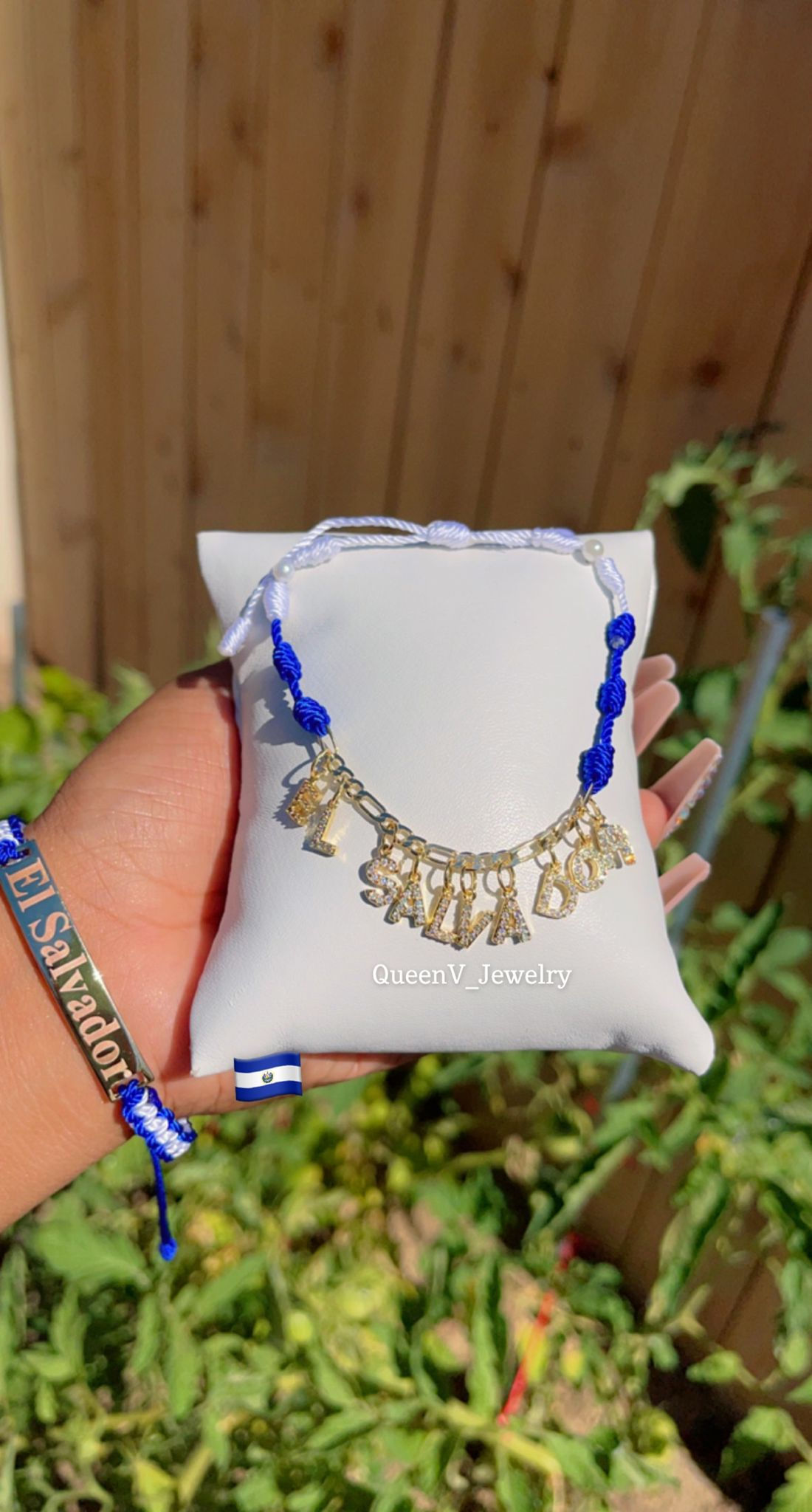 Tri-Color "El Salvador Colors" Personalized NAME Bracelet