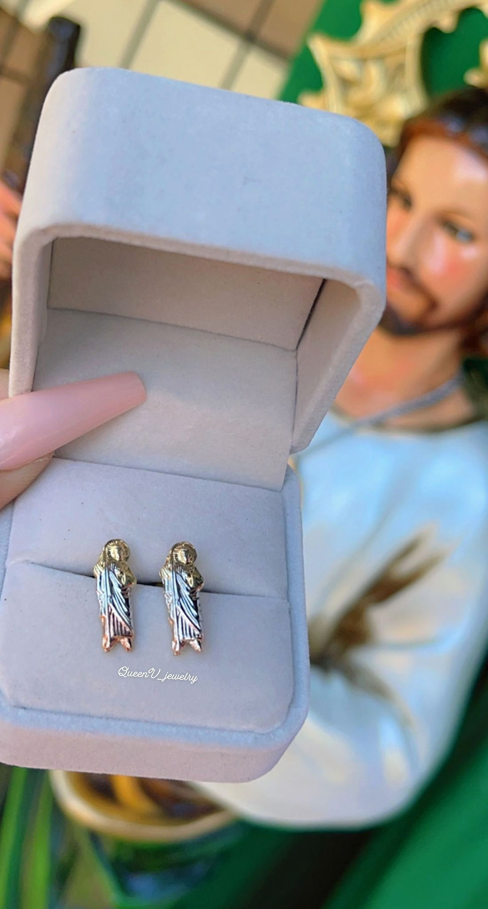 Thumbnail: 3Tone San Juditas Stud earrings