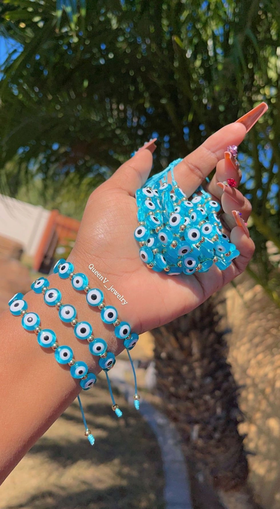 Thumbnail: Aqua Evil eye Thread Bracelet🧿