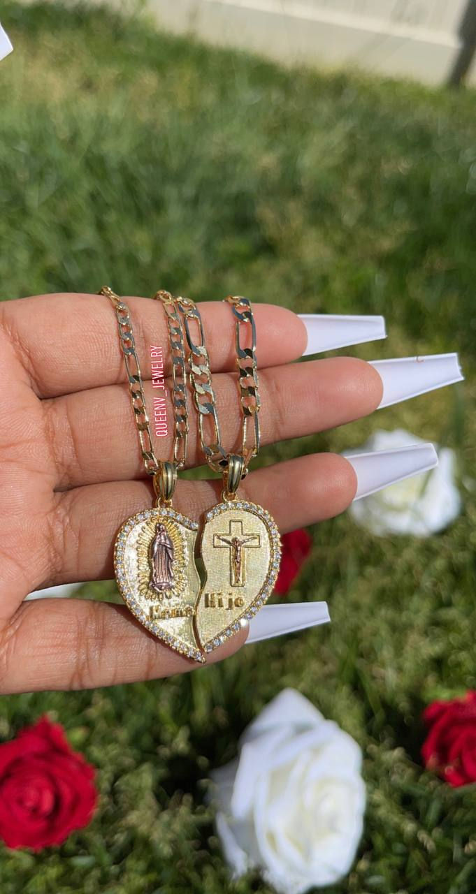 Thumbnail: Mama Y Hijo "Juntos por Siempre, Amor Eterno" Jesus & Guadalupe Necklace 💔
