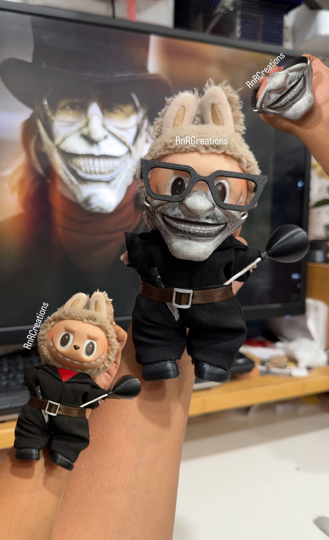 Handmade Horror Mask And Outfit for Labubu with Glasses