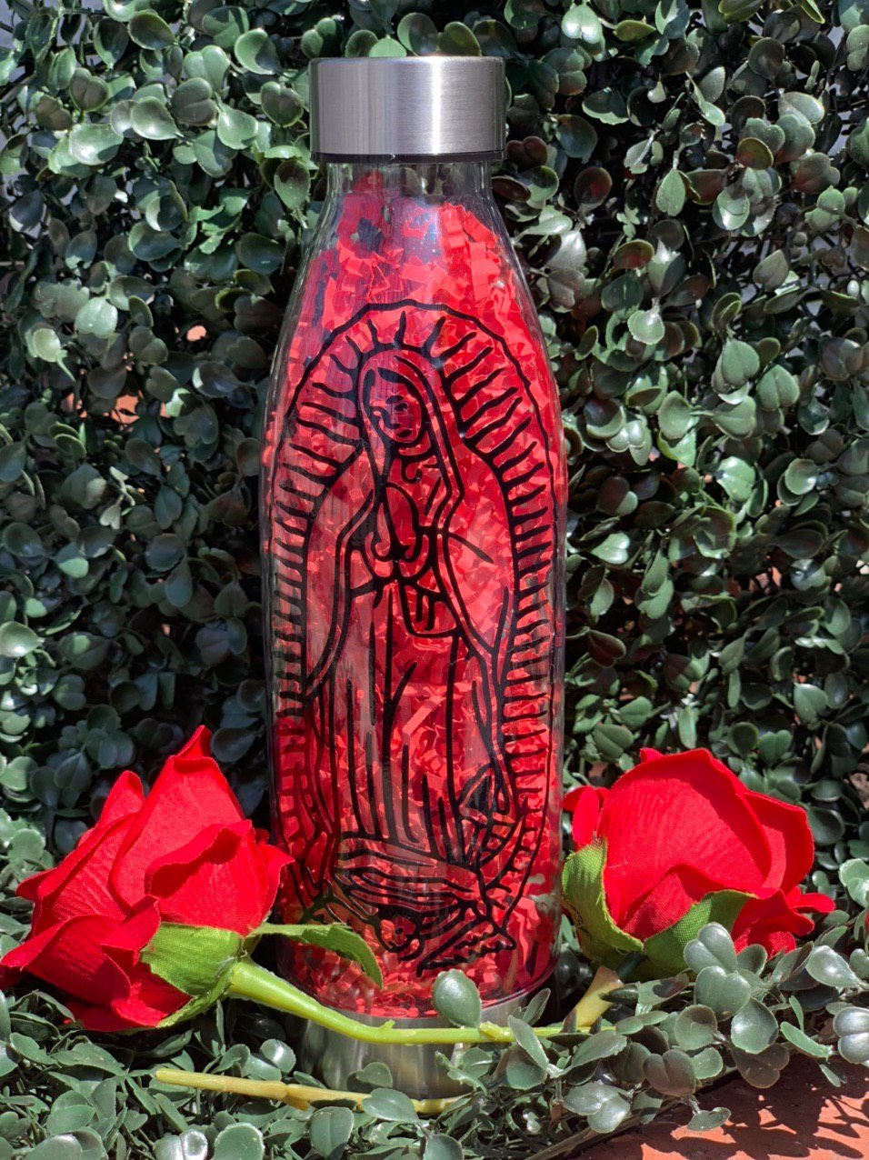 Thumbnail: Virgen De Guadalupe Clear personalized water bottle