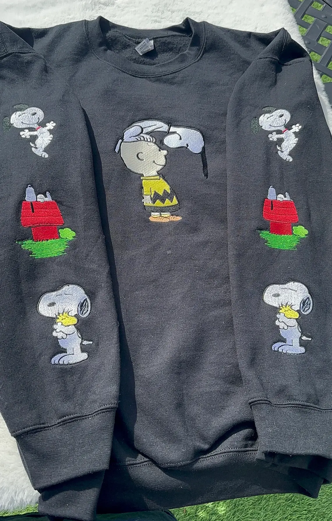 Snoopy Inspired Embroidery Character Crewneck