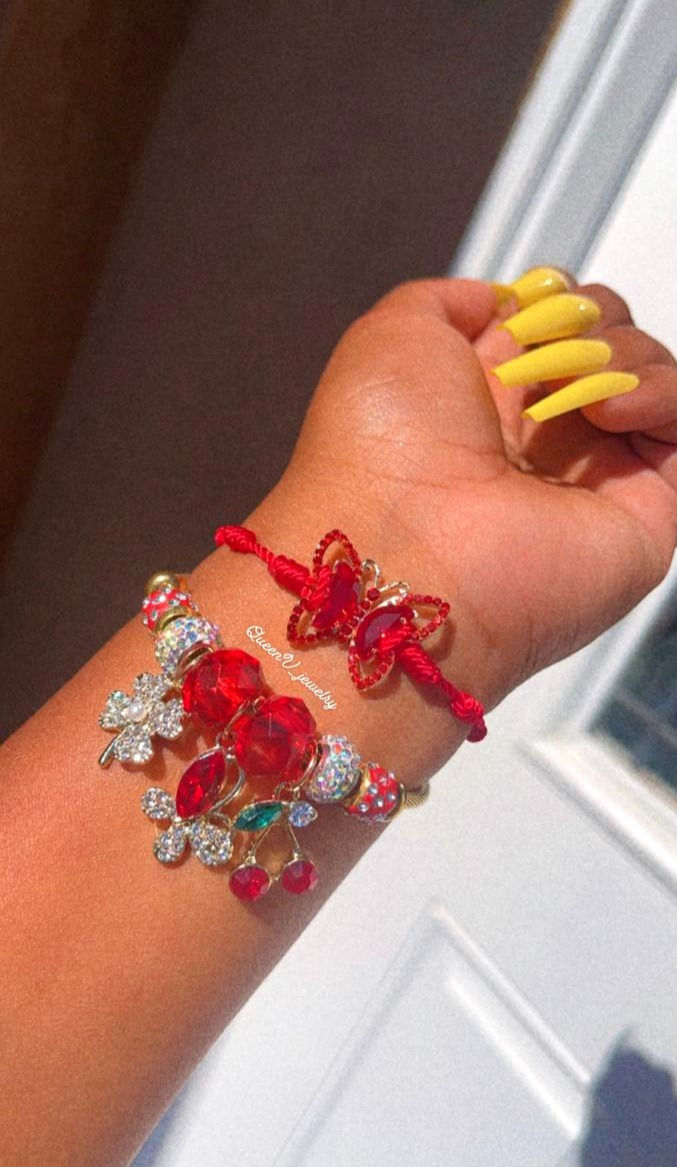 Thumbnail: Red Pandora Charm Bracelet