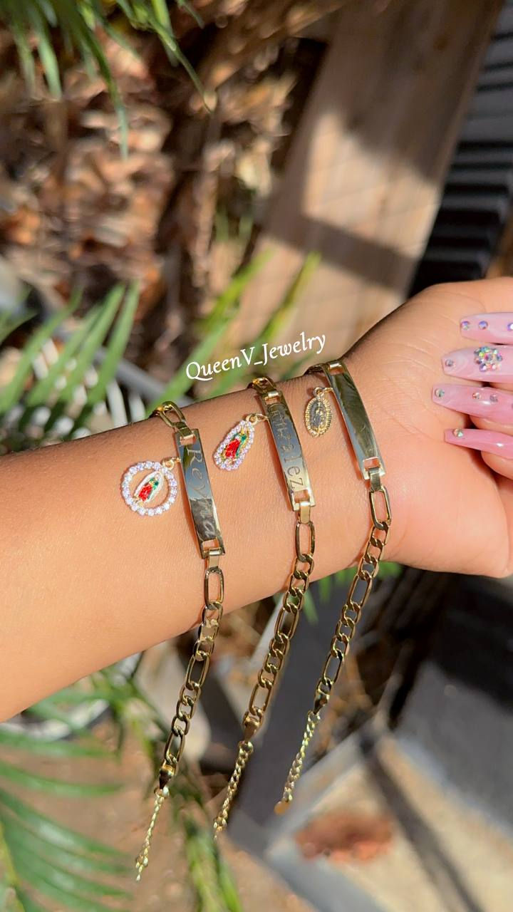 Thumbnail: Woman Adult Personalized NAME Bracelets Esclavas