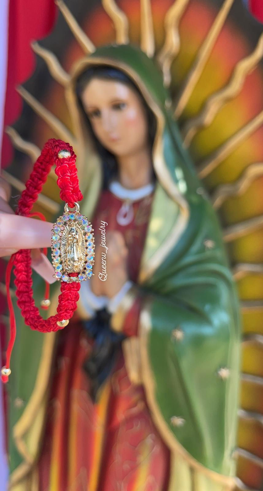 Thumbnail: Virgin Mary Cubic Zirconia Thread Bracelet