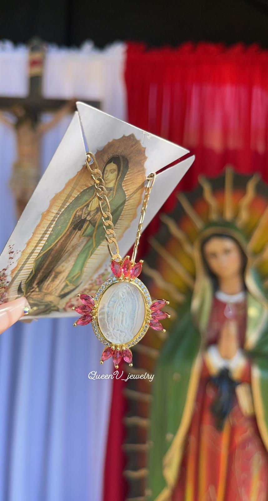 Thumbnail: Guadalupe White & Pink Zirconia Necklace